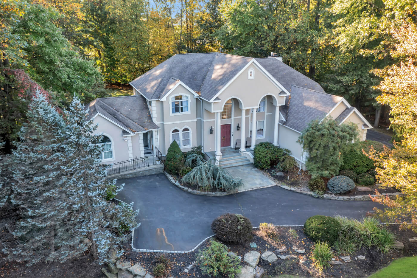 Aerial view Front of villa